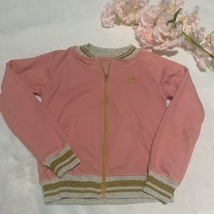 Girls pink and gold Rebook jacket size 12